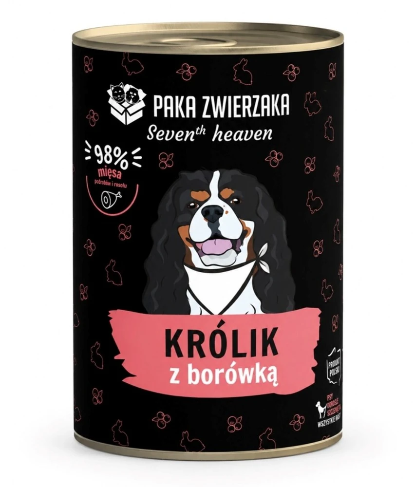 PAKA ZWIERZAKA Seventh Heaven triušiena with blueberries Mono - šlapias šunų maistas - 400g
