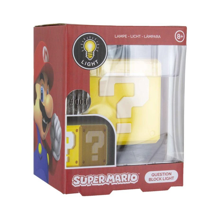Paladone Super Mario Question Block lempa 10cm