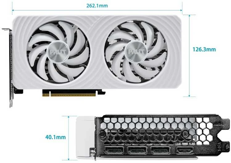 Vaizdo plokštė Palit GeForce RTX 5060 Baltas OC NVIDIA 8 GB GDDR7