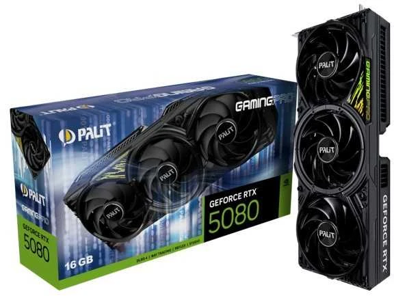 Vaizdo plokštė Palit GeForce RTX 5080 GamingPro NVIDIA 16 GB GDDR7