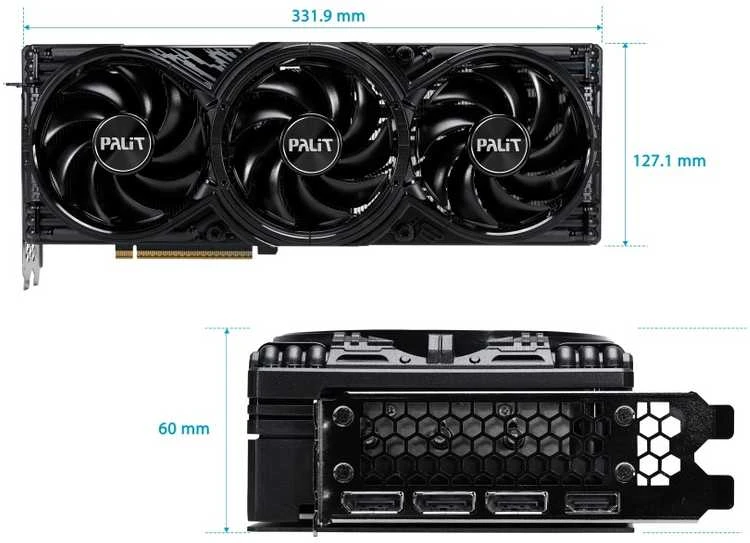 Vaizdo plokštė Palit geforce rtx 5080 gamingpro oc nvidia 16 gb gddr7