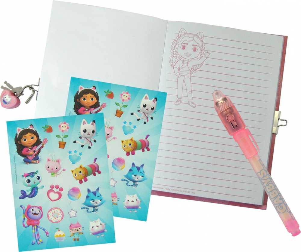 Kids Euroswan Hiszpania „Gabby's Dollhouse“ slaptas dienoraštis su „Magick Ink“ rašikliu