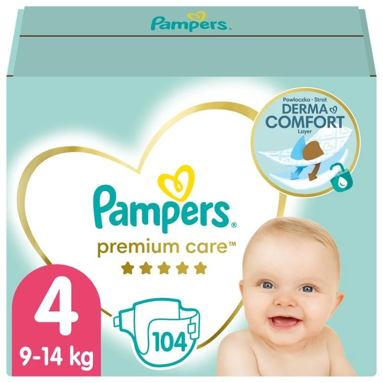 Sauskelnės Pampers Premium Care, 4 dydis, 8–14kg, 104 vnt.