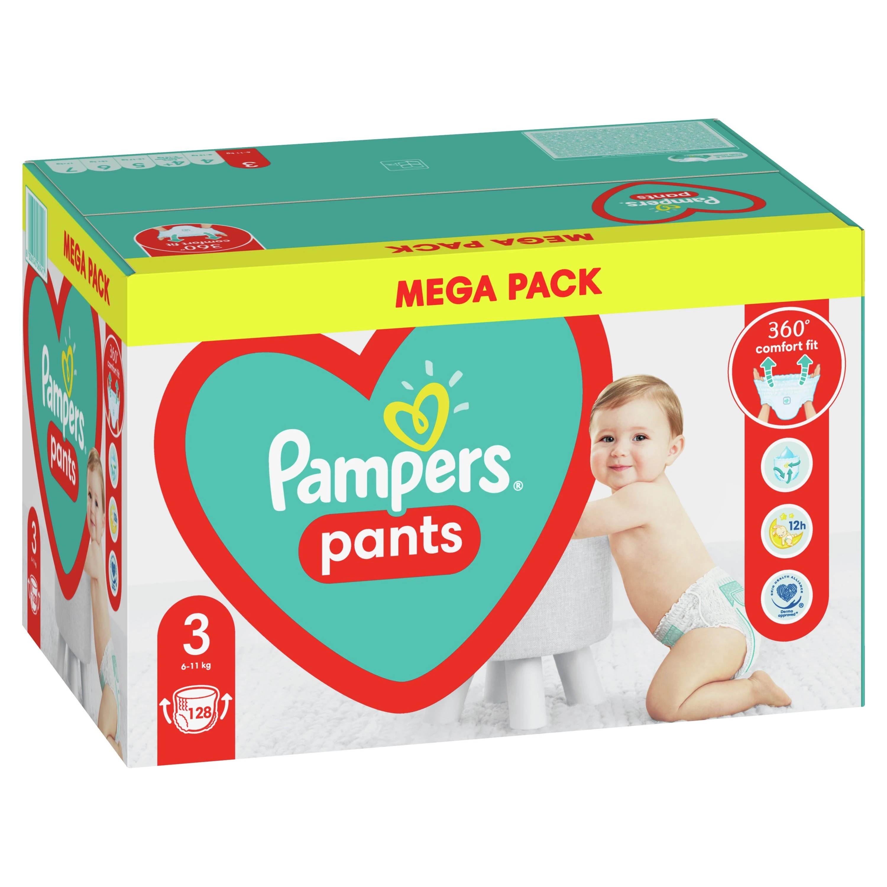 Sauskelnės - kelnaitės Pampers Pants 3 Dydis,  6-11kg, 128vnt.