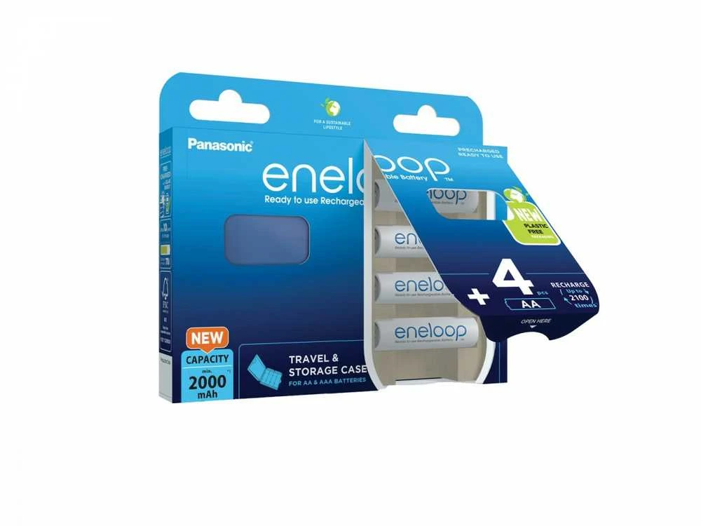 Panasonic Eneloop AA baterijos pakuotėje