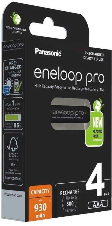 Panasonic eneloop pro aaa 930mah 4 vnt.