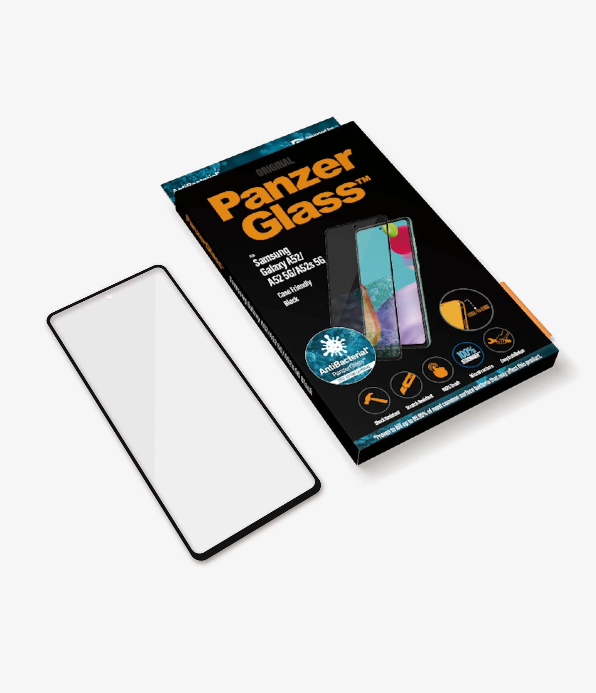 Panzer Glass PanzerGlass | Samsung | Galaxy A52 | Juodas/Skaidrus | Ekrano apsauga nuo pirštų atspaudų