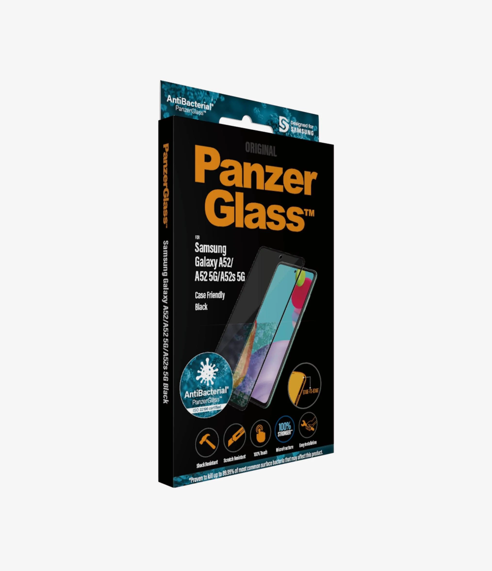Panzer Glass PanzerGlass | Samsung | Galaxy A52 | Juodas/Skaidrus | Ekrano apsauga nuo pirštų atspaudų
