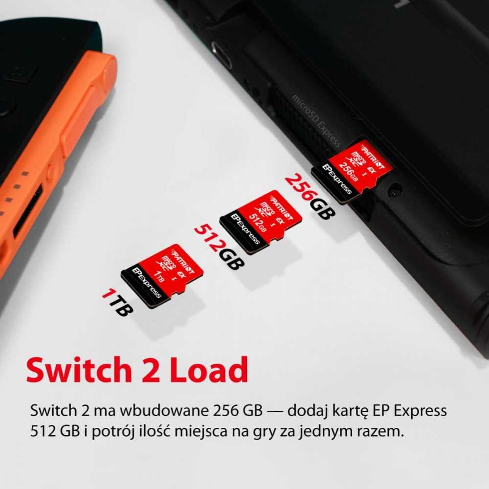 Atminties kortelė Patriot EP Express Micro SDXC 1 TB Class 10 UHS-I/U3 V30 kortelė (PEF1TEPEXMCX)