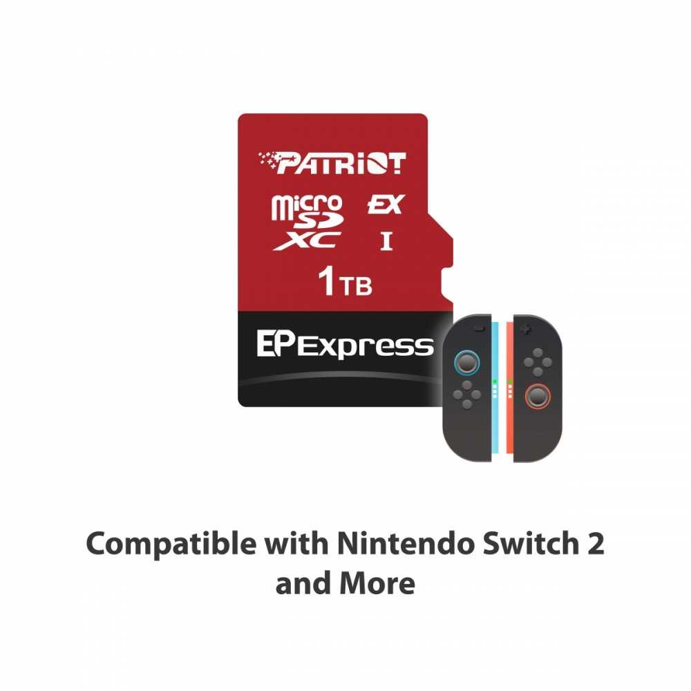 Atminties kortelė Patriot EP Express Micro SDXC 1 TB Class 10 UHS-I/U3 V30 kortelė (PEF1TEPEXMCX)