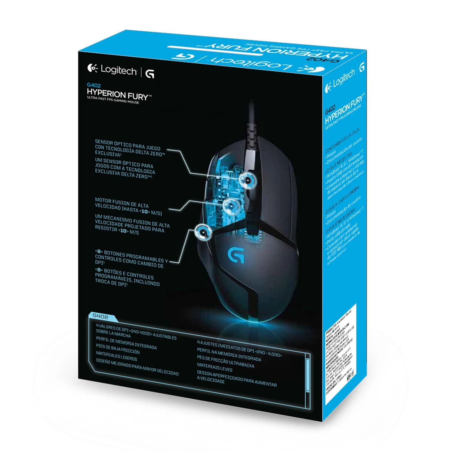 Pelė LOGITECH G402 HYPERION FURY - 4000 DPI - USB