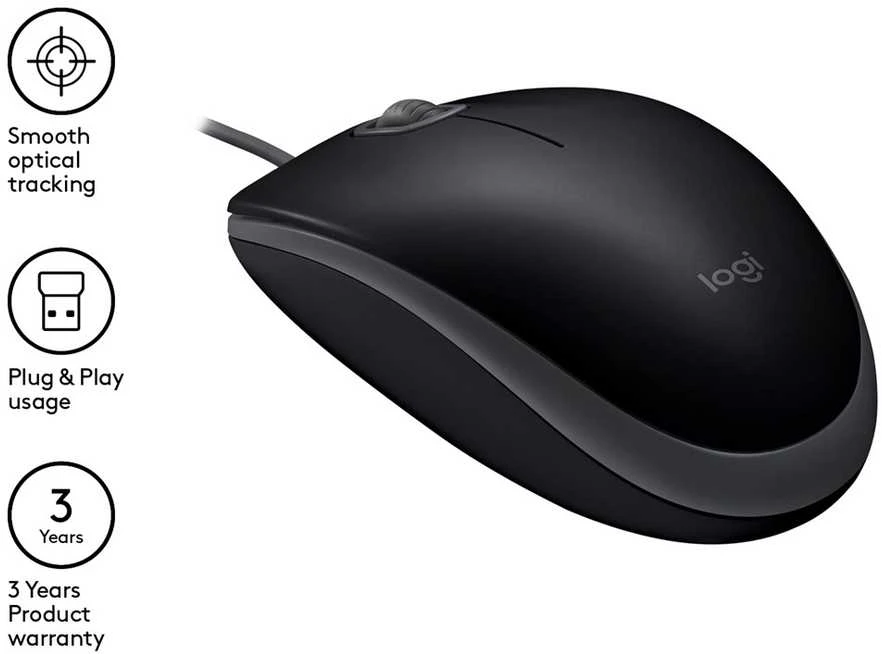 Pelė logitech 910-005508 (optinė; 1000 dpi; spalva juoda)