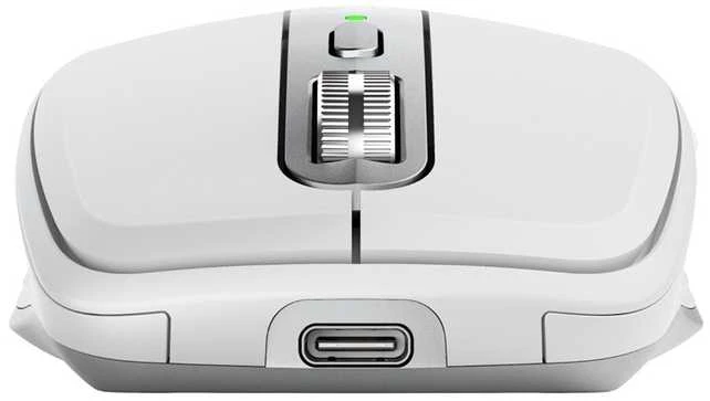 Belaidė pelė Logitech MX Anywhere 3S - RF belaidė + Bluetooth, lazerinis, 8000 DPI, Pale Pilkas (Baltas)