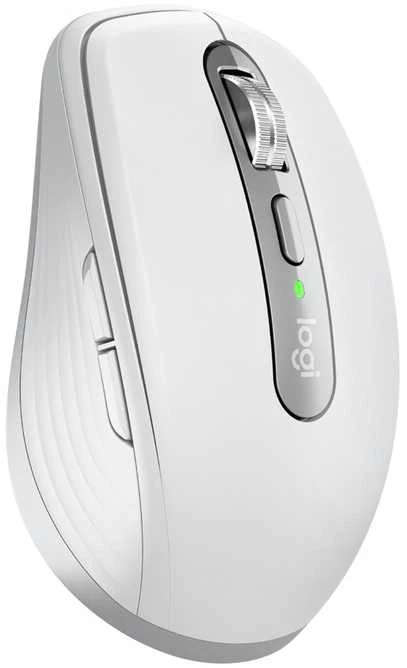 Belaidė pelė Logitech MX Anywhere 3S - RF belaidė + Bluetooth, lazerinis, 8000 DPI, Pale Pilkas (Baltas)