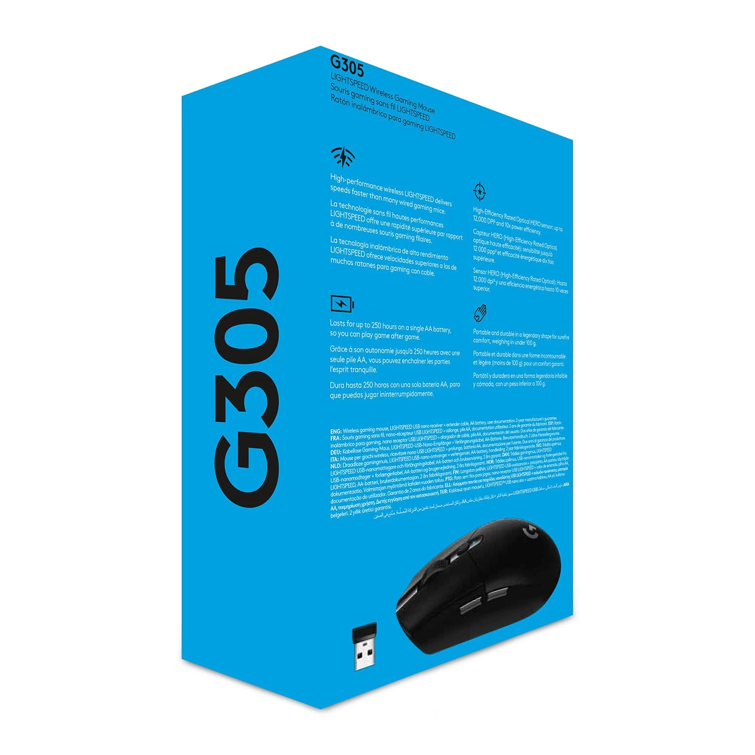 Pelė žaidimams Logitech G305, juodos spalvos