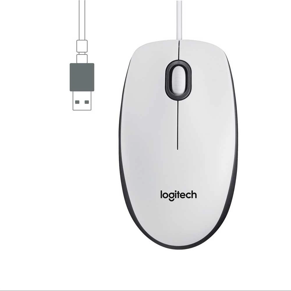 Logitech M100 Laidinė pelė, 1000 DPI, Balta