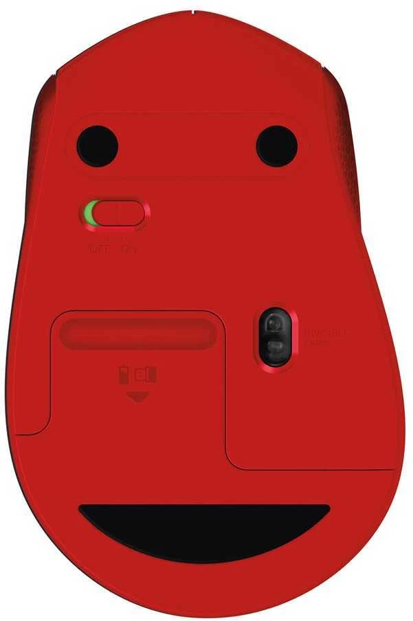 Belaidė pelė Logitech M330 Silent Plus, raudona