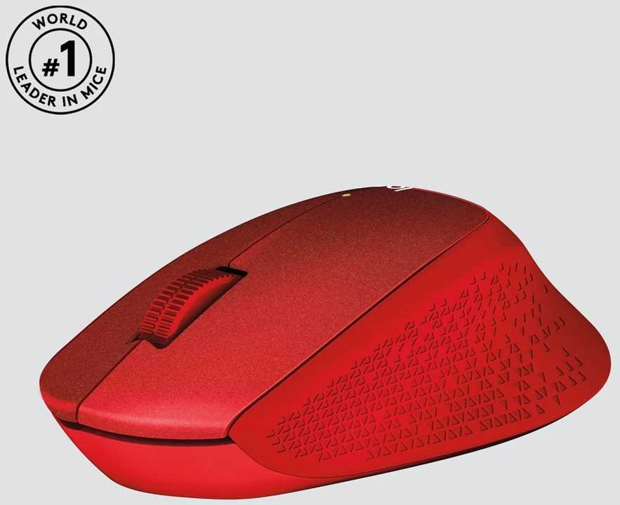 Belaidė pelė Logitech M330 Silent Plus, raudona