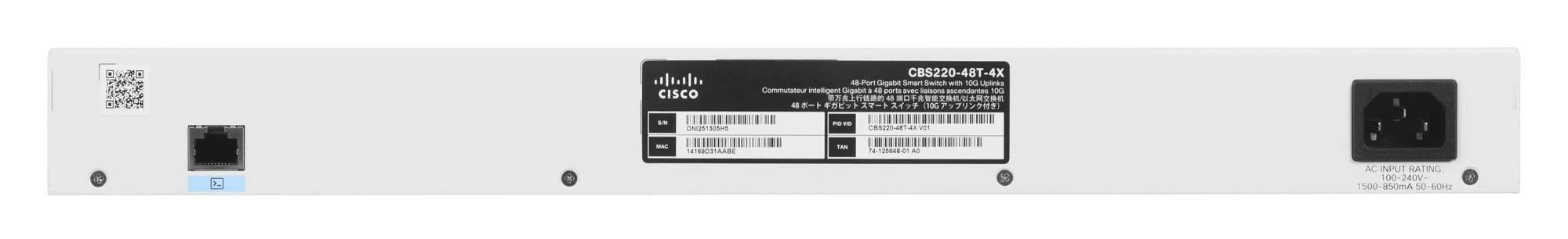 Šakotuvas Cisco CBS220-48T-4X-EU jungiklis