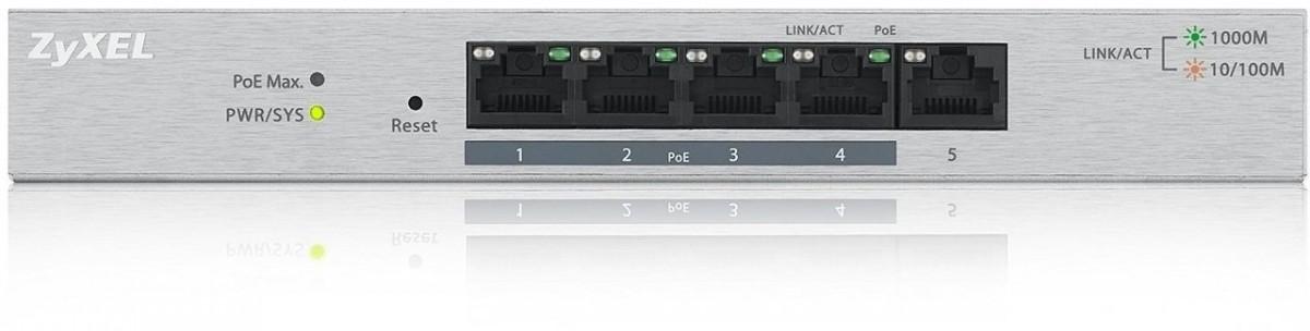 Šakotuvas ZYXEL GS1200-5, 5 PORT GIGABIT WEBMANAGED DESKTOP SWITCH (5Y WARRANTY)