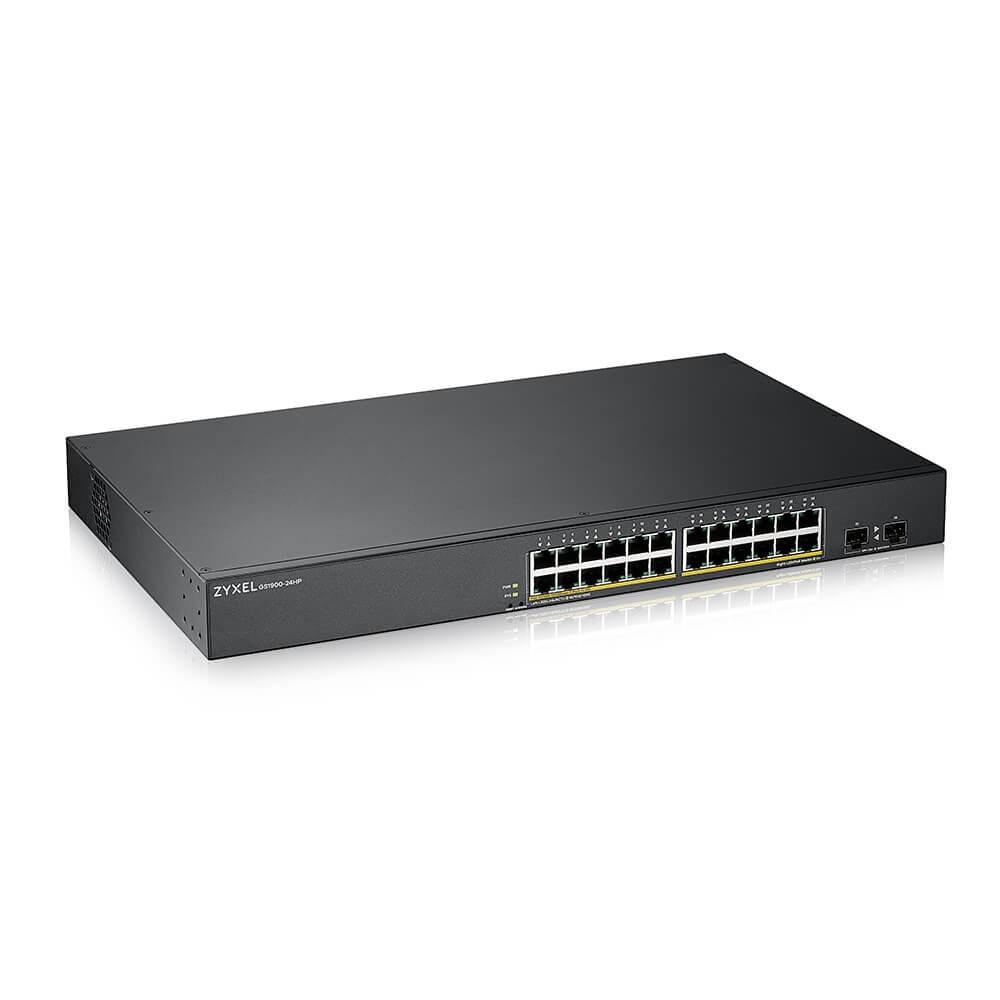 Šakotuvas ZYXEL GS1900-24HP V2, 24 PORT GBE L2 POE SMART SWITCH, MONTAVIMAS, 170 W (5 M. GARANTIJA)