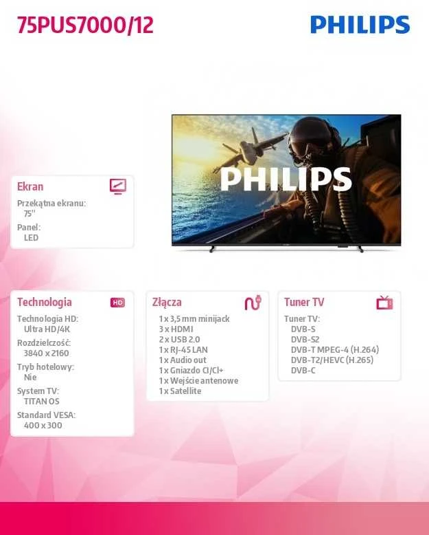 Televizorius Philips 75PUS7000/12