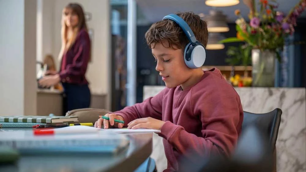 Mėlynos vaikiškos ausinės Philips naudojimui namuose