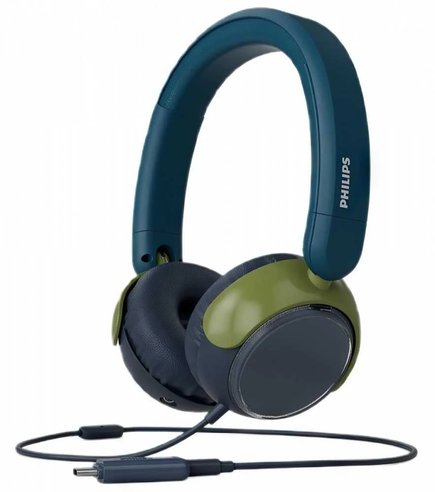 Laidinės vaikiškos ausinės Philips TAK2000CT/00, mėlynos ir žalios spalvos