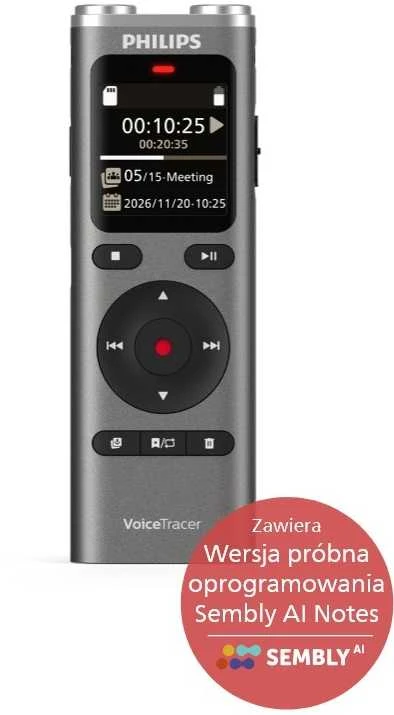 Philips VoiceTracer DVT2075 su aktyviu ekranu