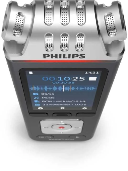 Philips Diktofonas dvt6115 atmintis 8gb, usb, microsdhc 32gb, 3 hi-fi mikrofonai