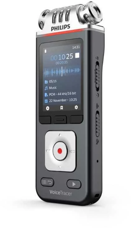 Philips Diktofonas dvt6115 atmintis 8gb, usb, microsdhc 32gb, 3 hi-fi mikrofonai