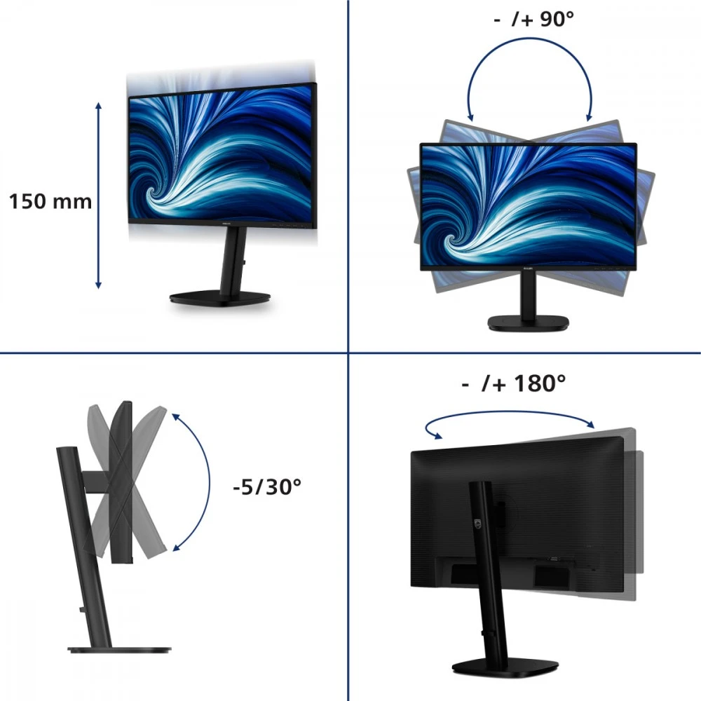Philips Monitorius 24b2n3200a ips 23.8 cala 120hz hdmi dp pivot głośniki