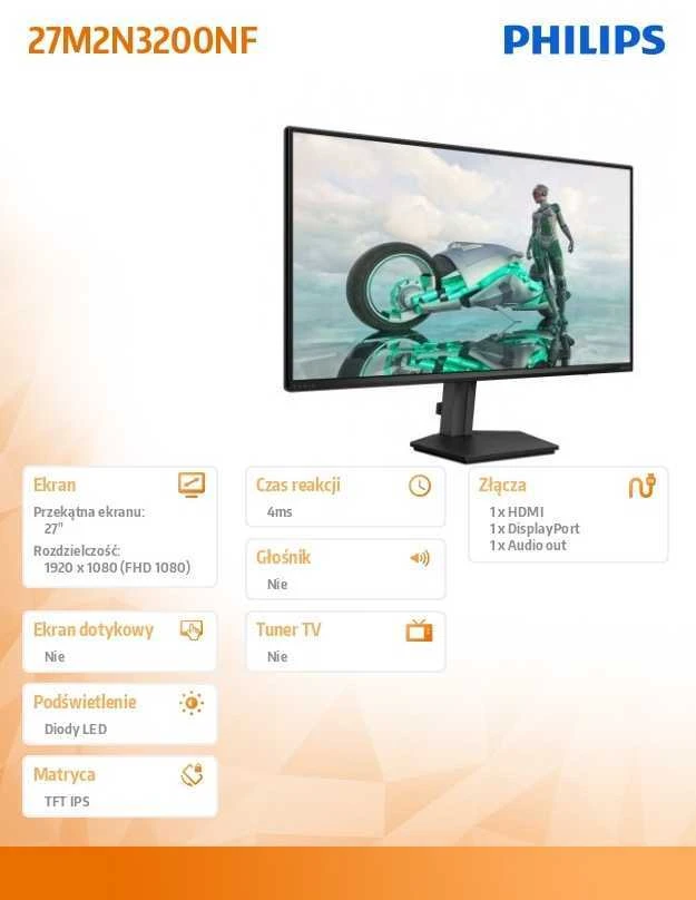 Monitorius Philips 27M2N3200NF | 144 Hz | „Full HD“ | IPS | 27"