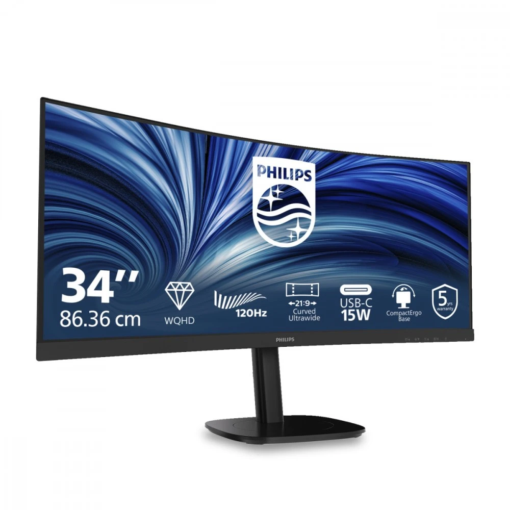 Philips Monitorius 34 cale 34b2n3500c curved va hdmi dp usb-c has głośniki