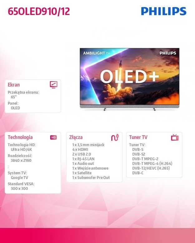 Televizorius PHILIPS OLED 65OLED910/12