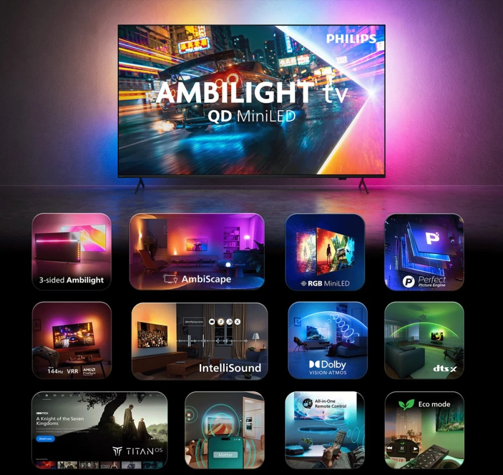 Philips Televizorius 65 cali qd miniled 65mled901/12