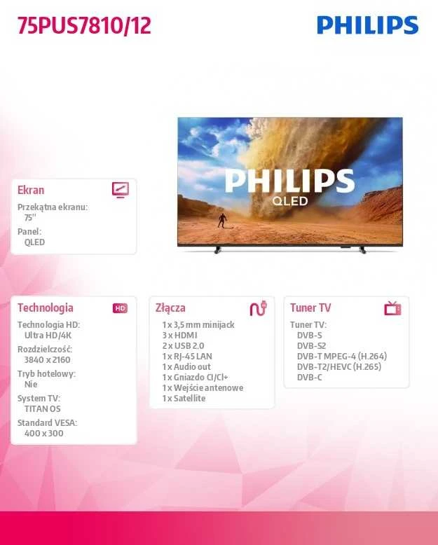 Televizorius Philips 75PUS7810/12