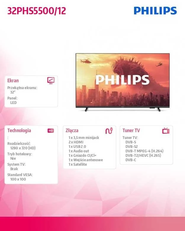 Televizorius Philips 2K HD LED (32") 43PFS5500/12