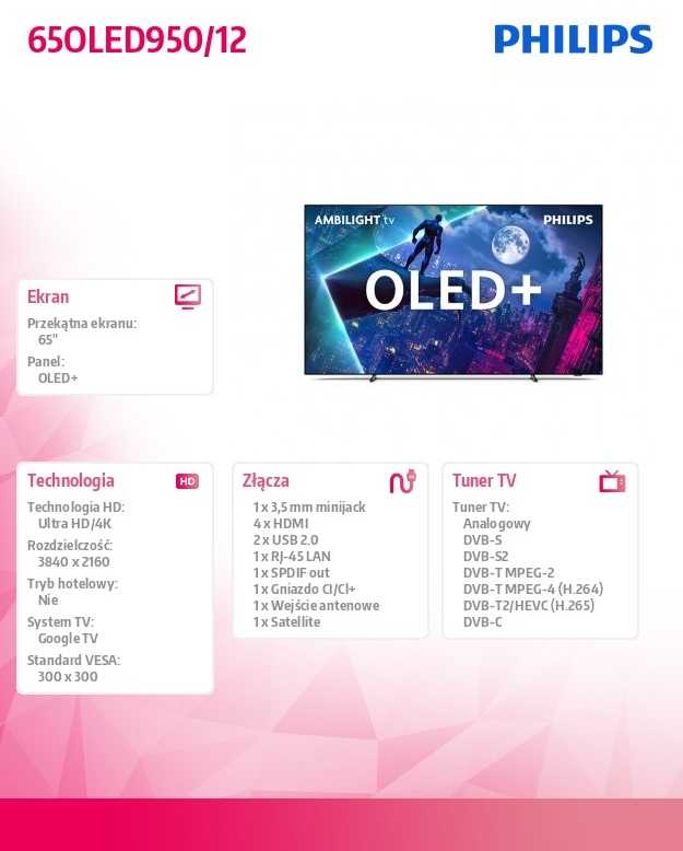 Televizorius PHILIPS OLED 65OLED950/12