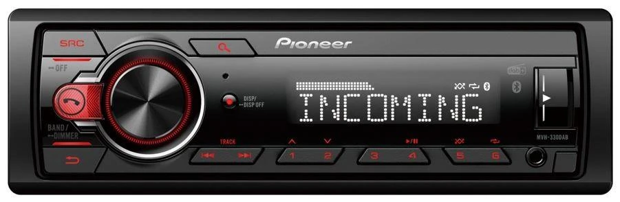 Pioneer MVH-330DAB skaitmeninis grotuvas su Bluetooth ekranu