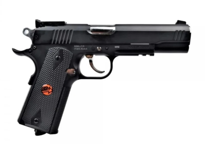 BRUNI 816 US Combat 4.5 mm BB airsoft pistol, 20-round CO₂ magazine, iki 17 joules