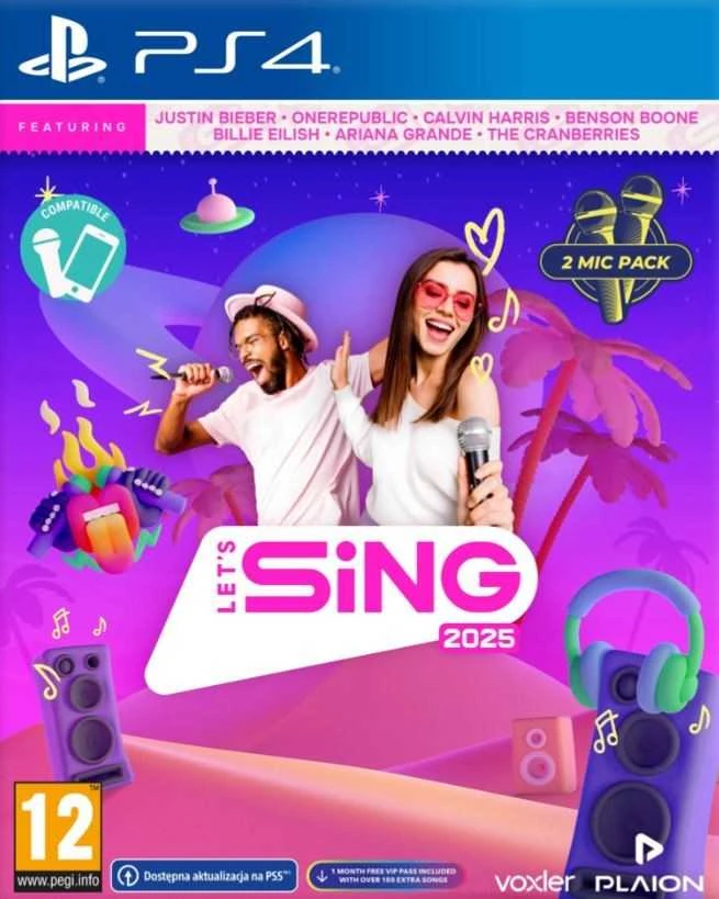 Gra PlayStation 4 Lets Sing 2025, 2 mikrofonai