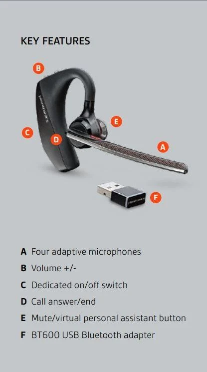 Plantronics Poly Voyager 5200/R Ausinės juodos (203500-05)