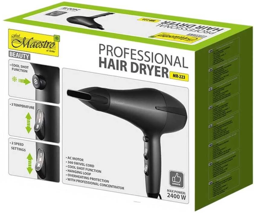 Plaukų džiovintuvas 2400W MAESTRO MR-223
