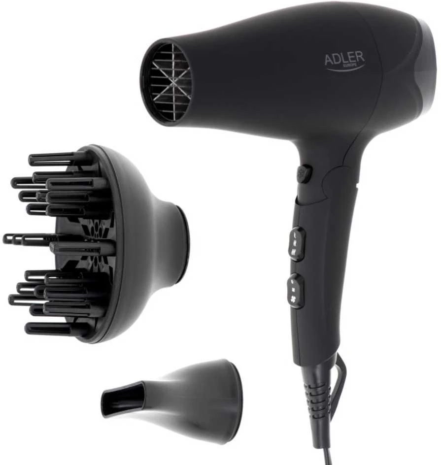 Adler | Plaukų džiovintuvas | AD 2267 | 2100 W | Number of temperature settings 3 | Diffuser nozzle | Juodas