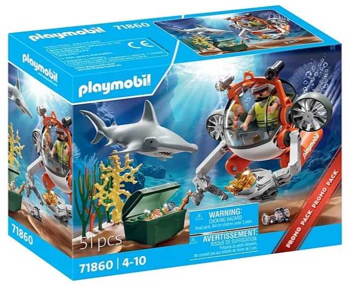 PLAYMOBIL 71860 Lobių medžioklė su povandeniniu laivu, Tyrinėtojai, Promo rinkiniai, 51 dalis, Nuo 4 metų