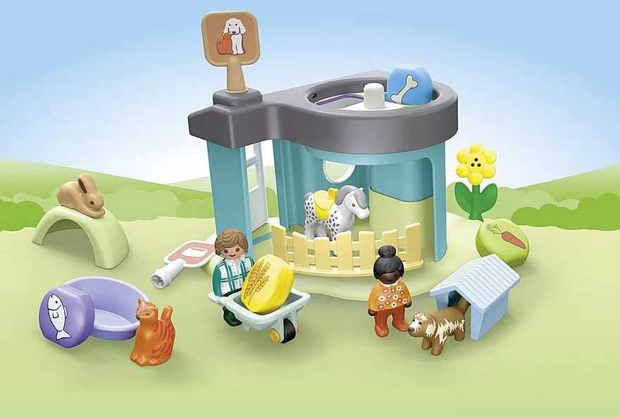 Playmobil Rinkinys su figurkami Junior 71690 Hotel augintiniams su dozownikiem pokarmu