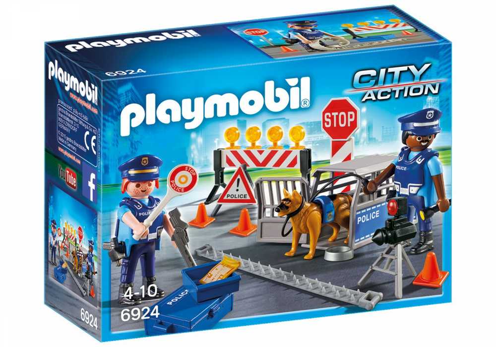 PLAYMOBIL CITY ACTION Policijos patruliai ir kliūčių ruožas, 6924