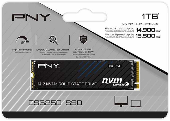 PNY Dysk ssd 1tb m.2 2280 pci5.0 m280cs3250-1tb-tb