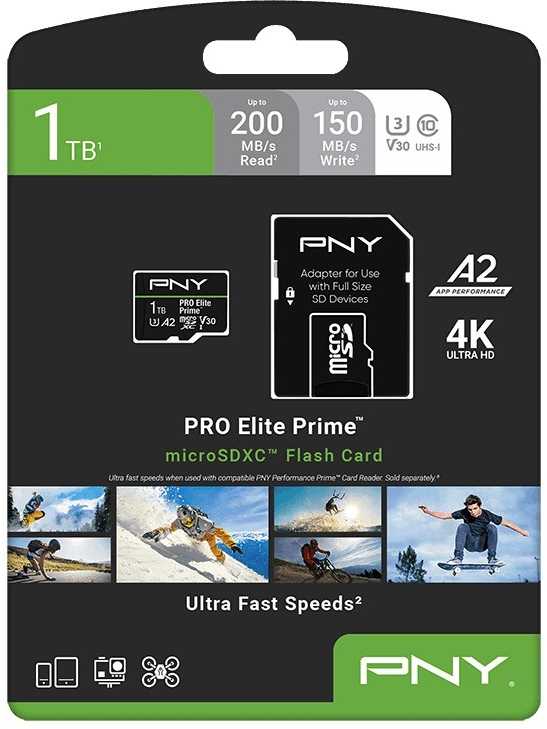 PNY Karta pamięci Micro SDXC Elite Prime 1TB + adapter SD